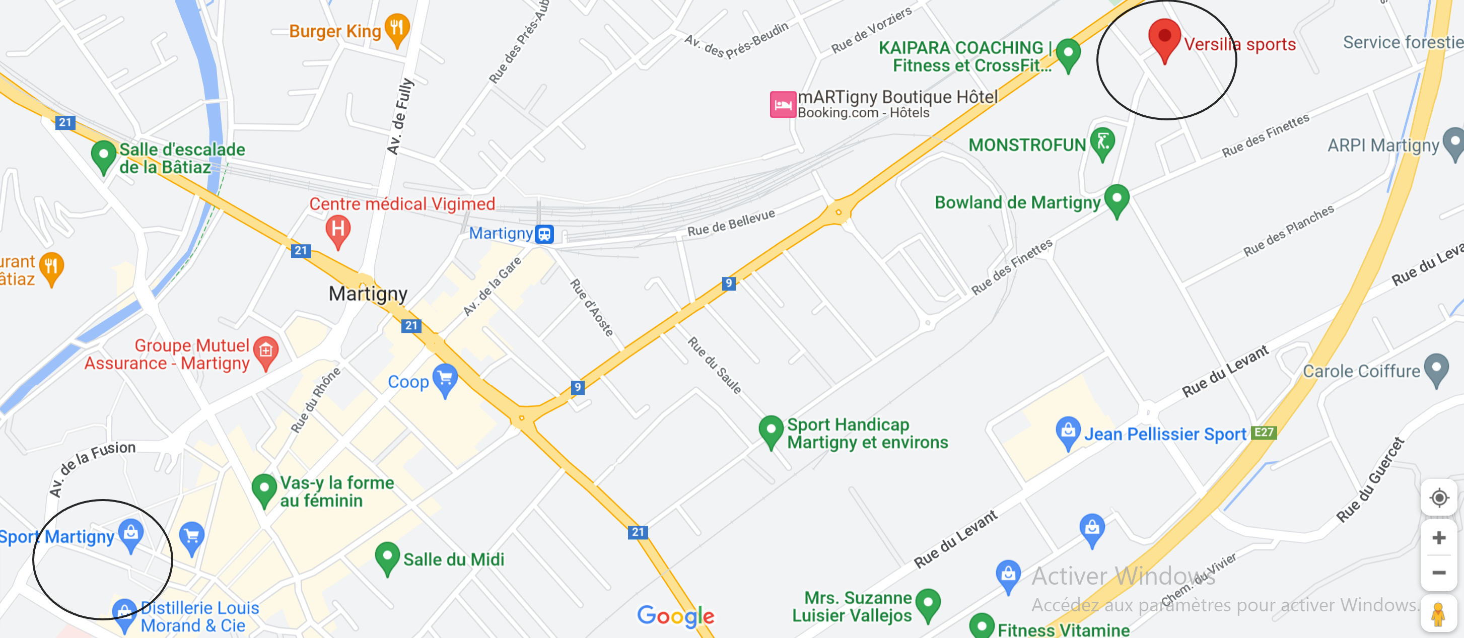 Carte Martigny
